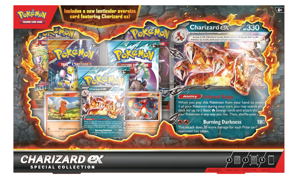 Charizard ex Special Collection Pokémon TCG (Español Latino) – Caja de colección con cartas exclusivas