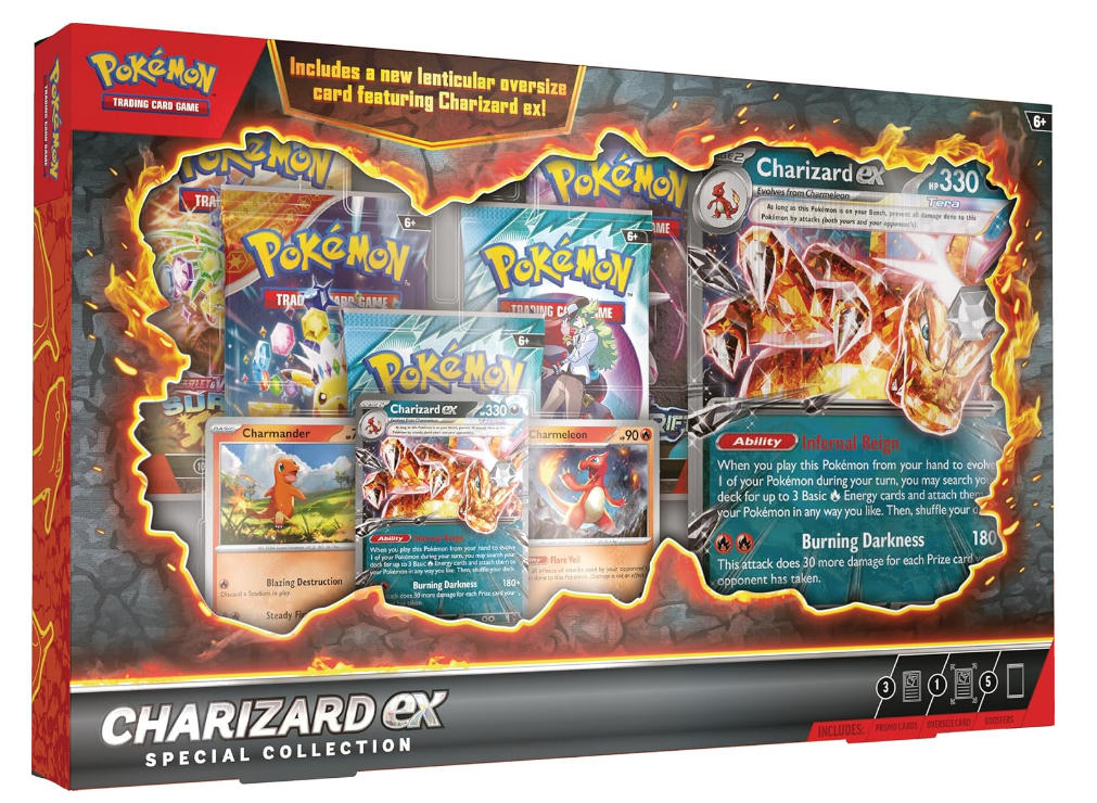 Charizard ex Special Collection Pokémon TCG (Español Latino) – Caja de colección con cartas exclusivas
