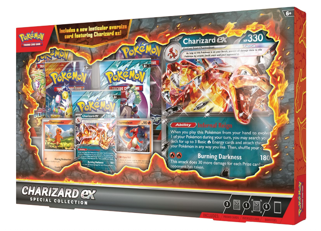 Charizard ex Special Collection Pokémon TCG (Español Latino) – Caja de colección con cartas exclusivas