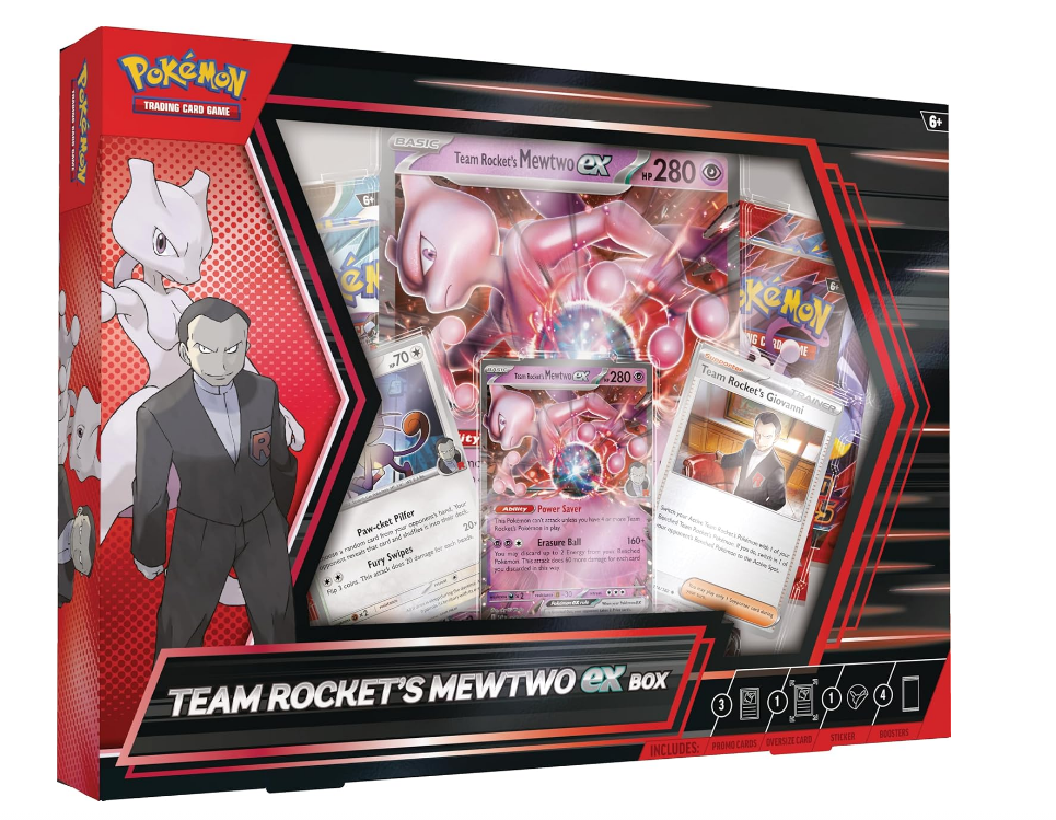 Pokémon TCG Caja Mewtwo ex del Equipo Rocket (Español Latino) – Edición exclusiva