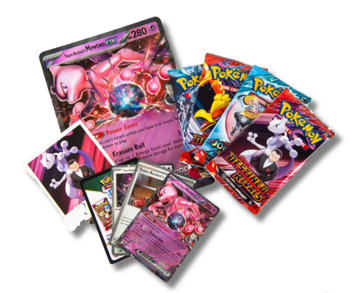 Pokémon TCG Caja Mewtwo ex del Equipo Rocket (Español Latino) – Edición exclusiva