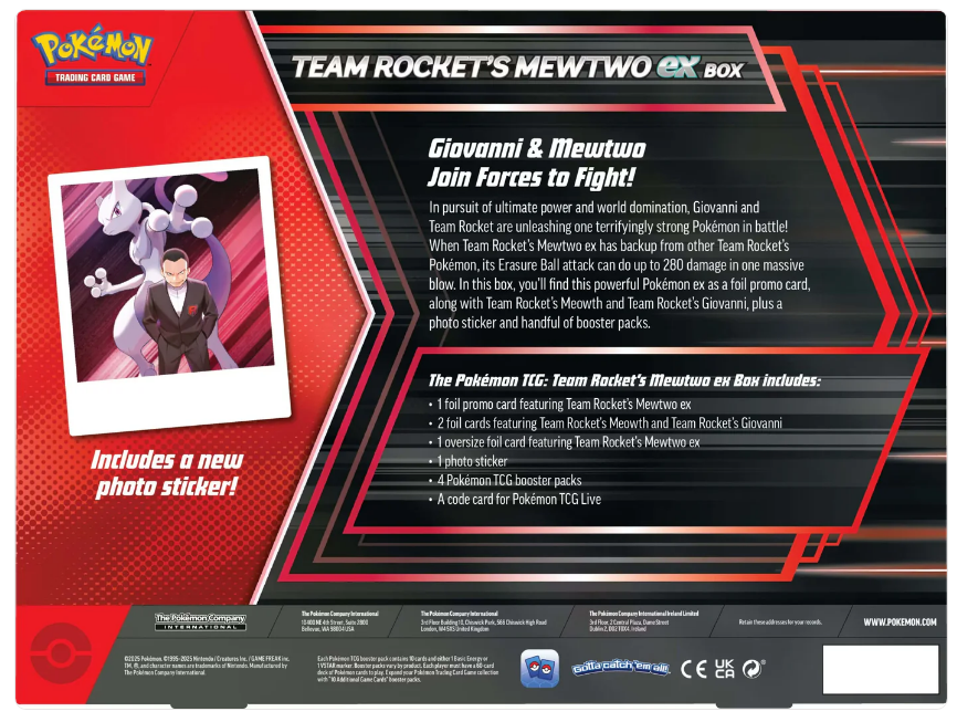 Pokémon TCG Caja Mewtwo ex del Equipo Rocket (Español Latino) – Edición exclusiva