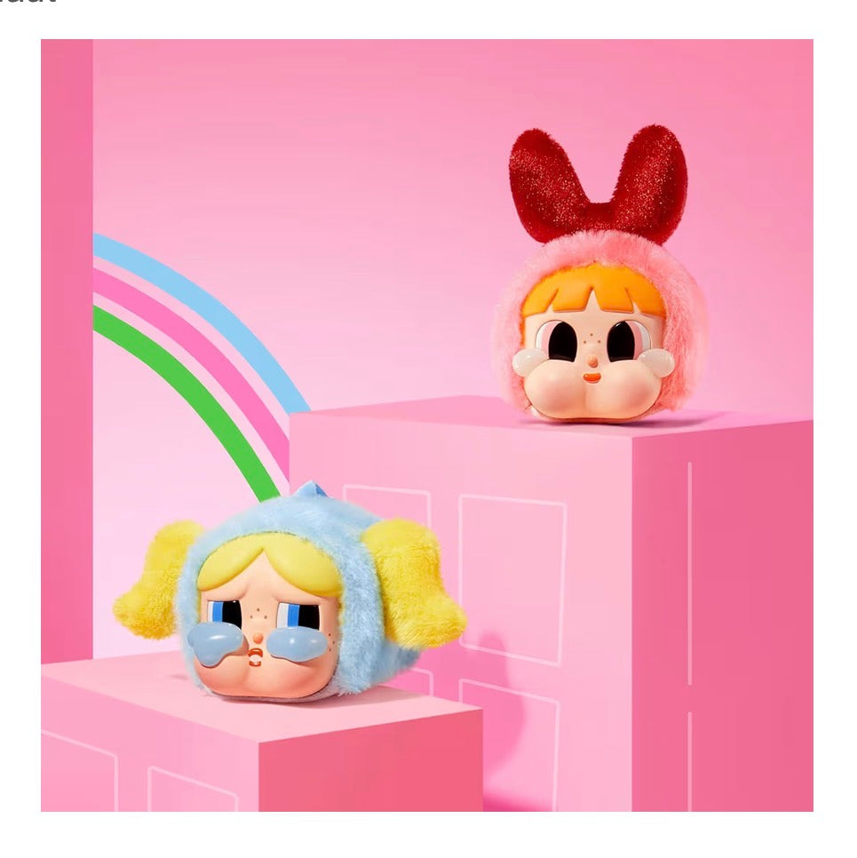 POP MART Crybaby × Serie Powerpuff Girls - Caja ciega de vinilo de felpa, blind box, diseño aleatorio, juguetes coleccionables, decoración del hogar, 1pz, caja individual al azar