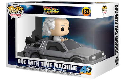 Funko Pop! Rides Deluxe Back to the Future Doc with Time Machine | Figura Coleccionable Oficial