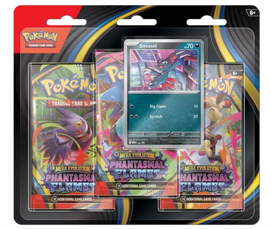 Pokémon TCG Phantasmal Flames 3-Pack Blister (Inglés) con Carta Promo Aleatoria