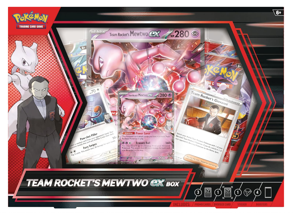 Pokémon TCG Team Rocket's Mewtwo ex Box (Inglés) – Caja exclusiva de colección